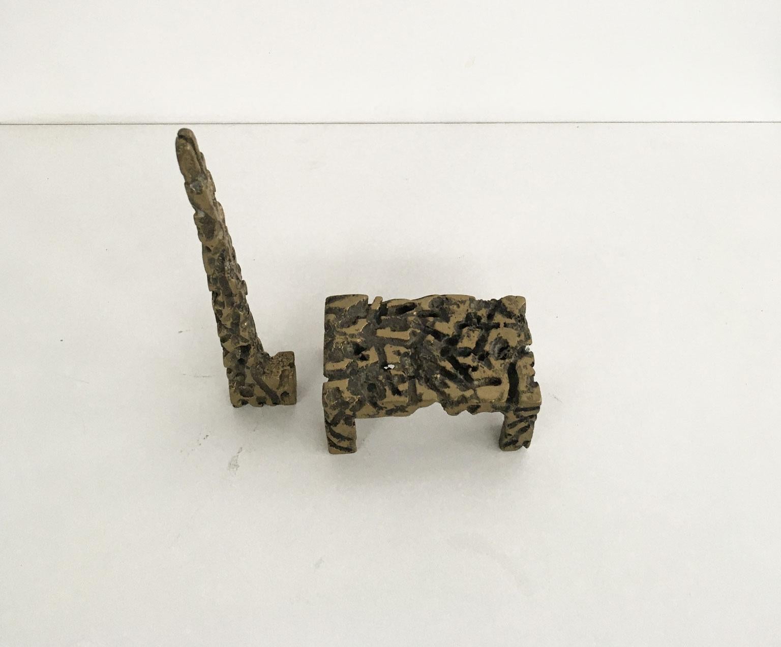 Postmoderno 1980 Italia Scultura astratta in bronzo di Urano Palma Simbiosi in vendita