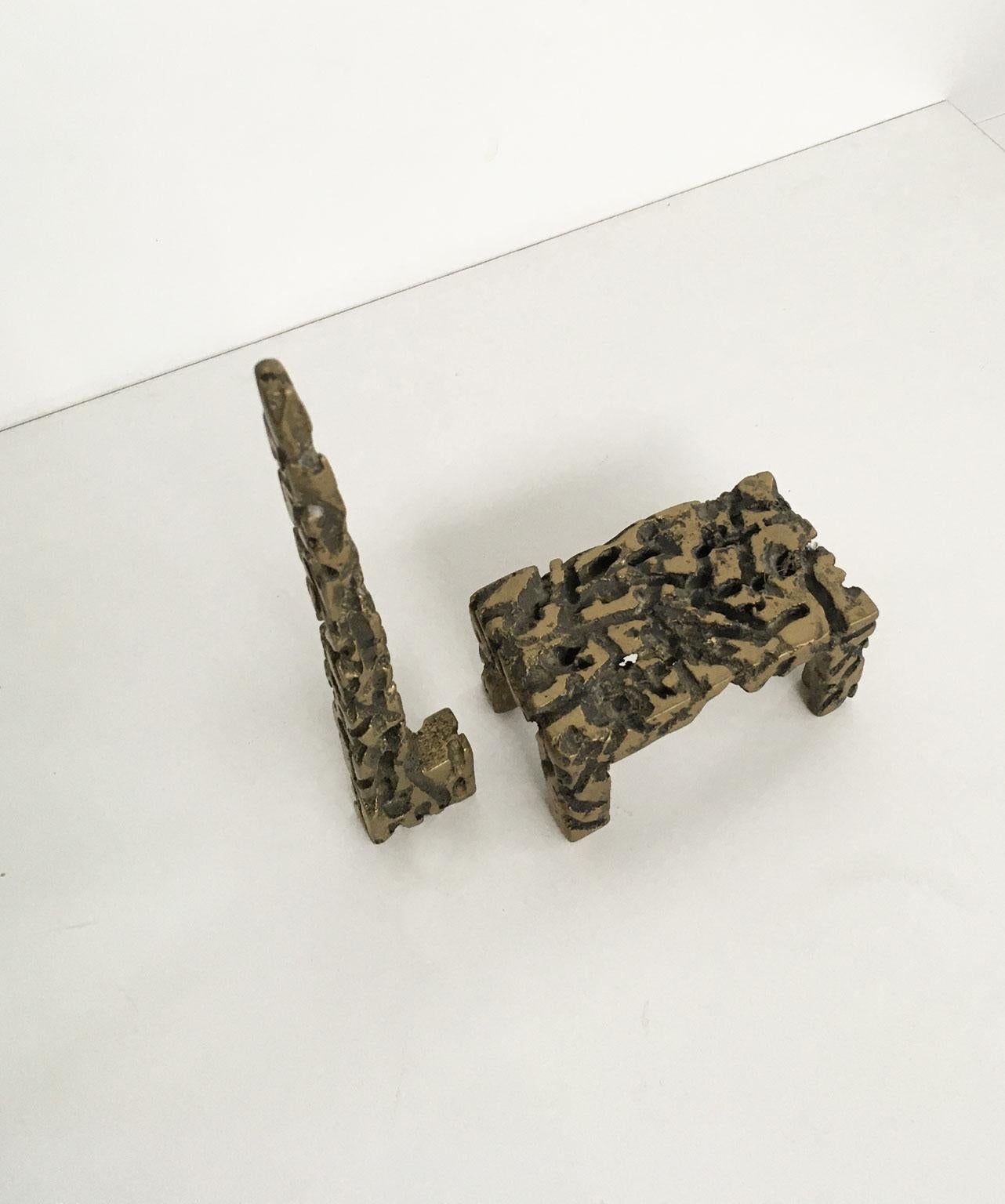 Post-Modern 1980 Italy Bronze Abstract Sculpture by Urano Palma Simbiosi For Sale