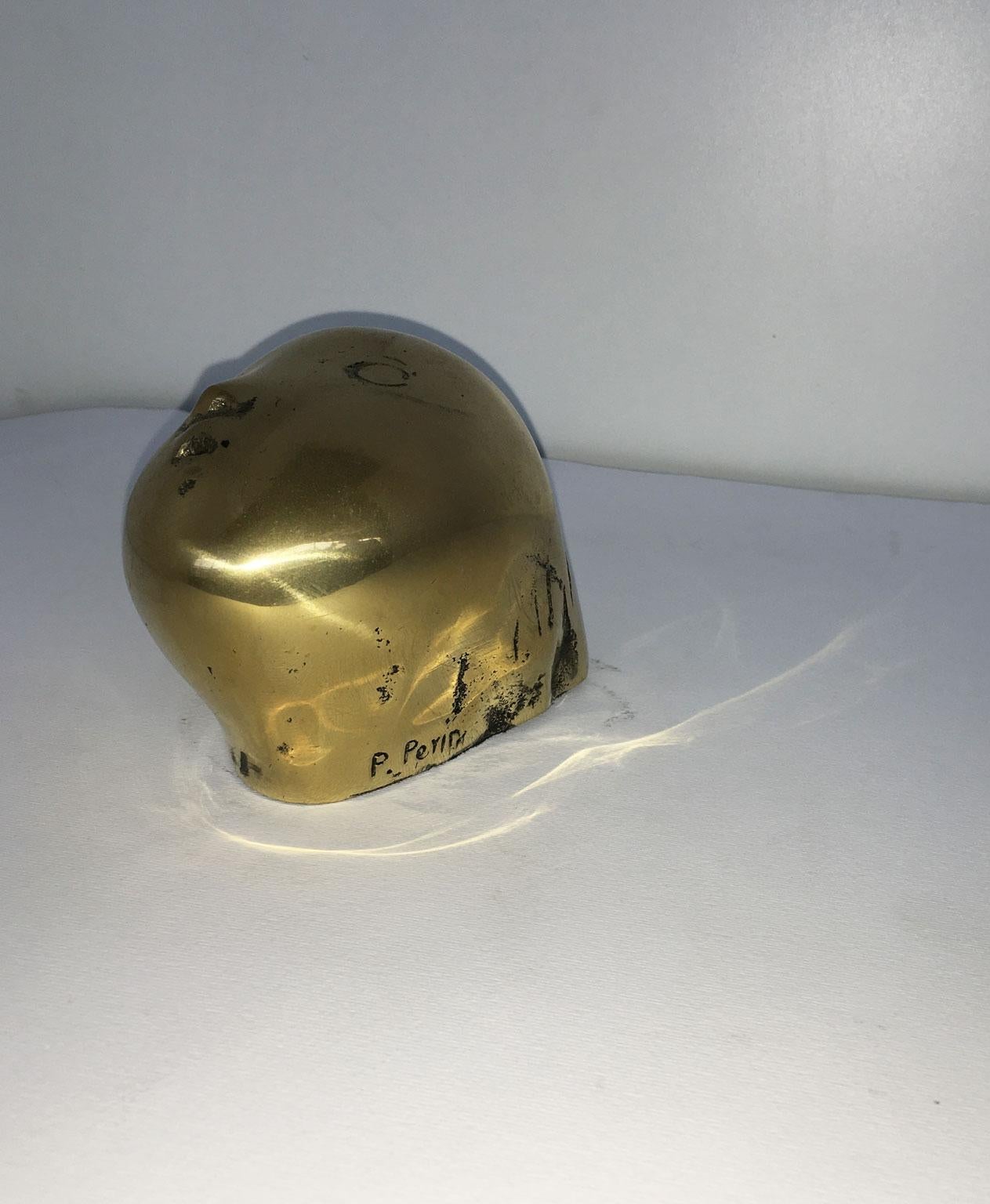Sculpture abstraite en bronze de tête de testa Piero Perin, Italie, 1980 en vente 5