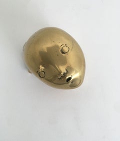 1980 Italy Bronze Abstract Sculpture Piero Perin Testa Head