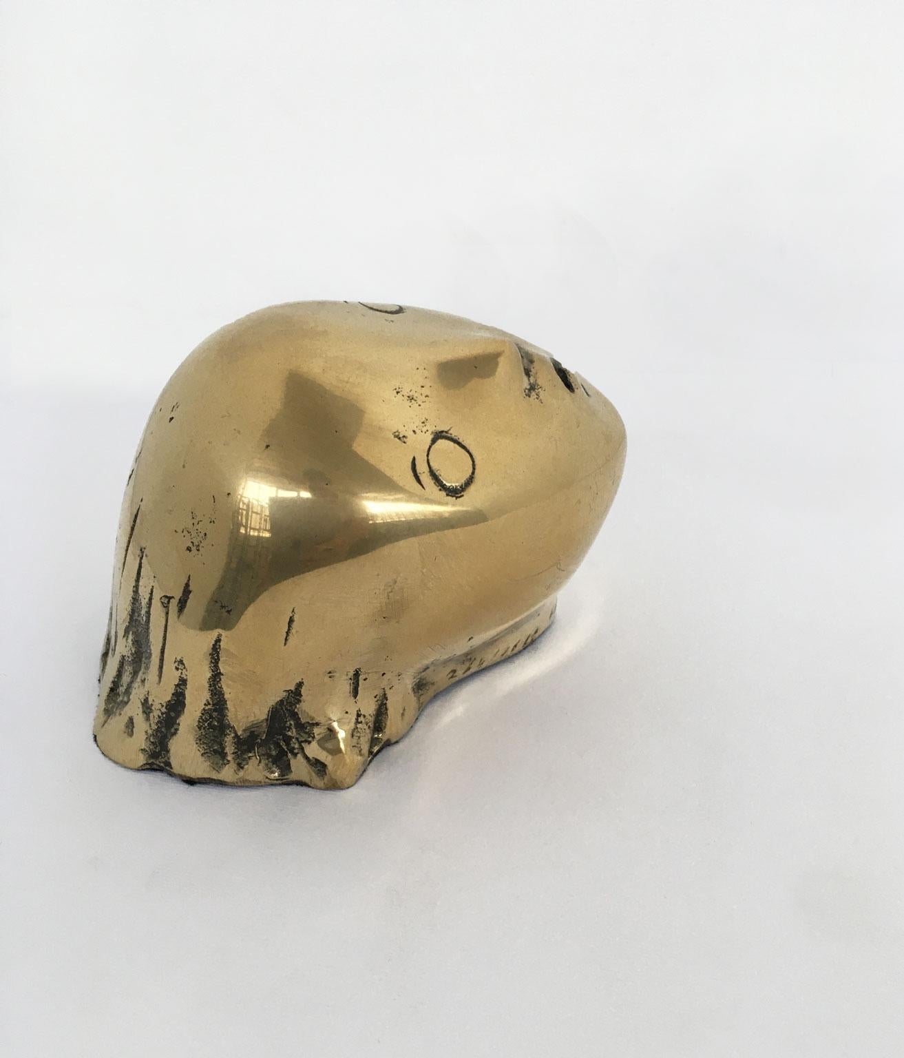 Sculpture abstraite en bronze de tête de testa Piero Perin, Italie, 1980 en vente 13