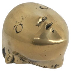 1980 Italia Escultura abstracta de bronce Piero Perin Testa Cabeza