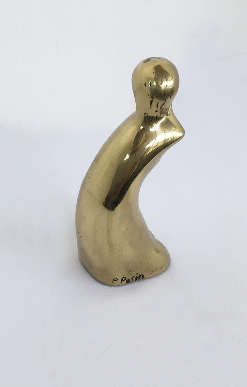 1980 Italy Bronze Abstract Sculpture Pietro Perin Figura Figure For Sale 5