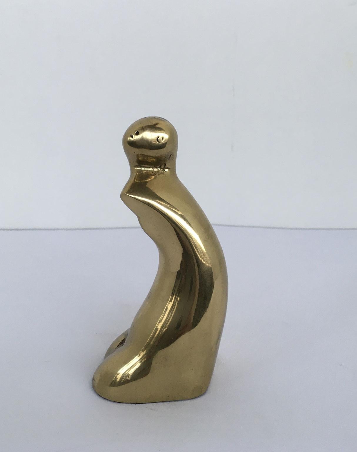 Post-Modern 1980 Italy Bronze Abstract Sculpture Pietro Perin Figura Figure For Sale