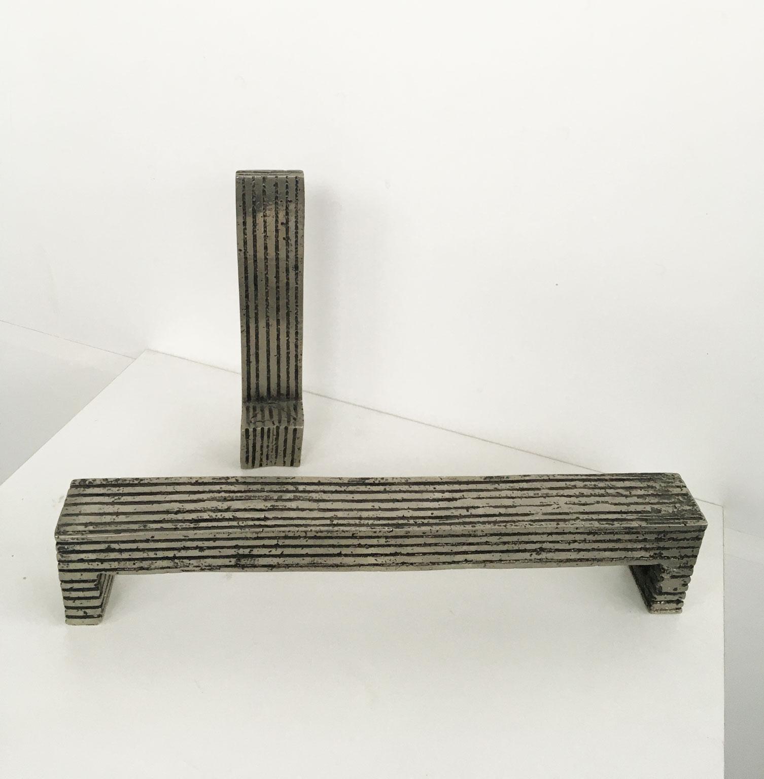 1980 Italia Bronce Escultura Abstracta Urano Palma Tavolo Del Politico E Sedia Italiano en venta