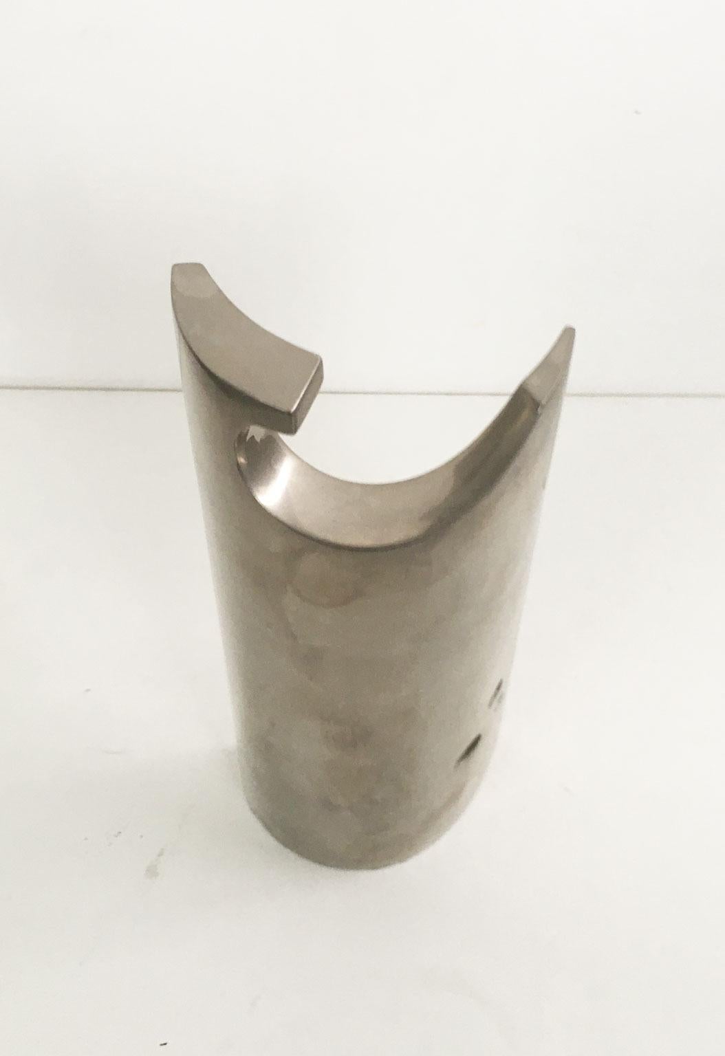1980 Italy Bronze Nickel Plated Abstract Sculpture by Edmondo Cirillo Stele For Sale 6