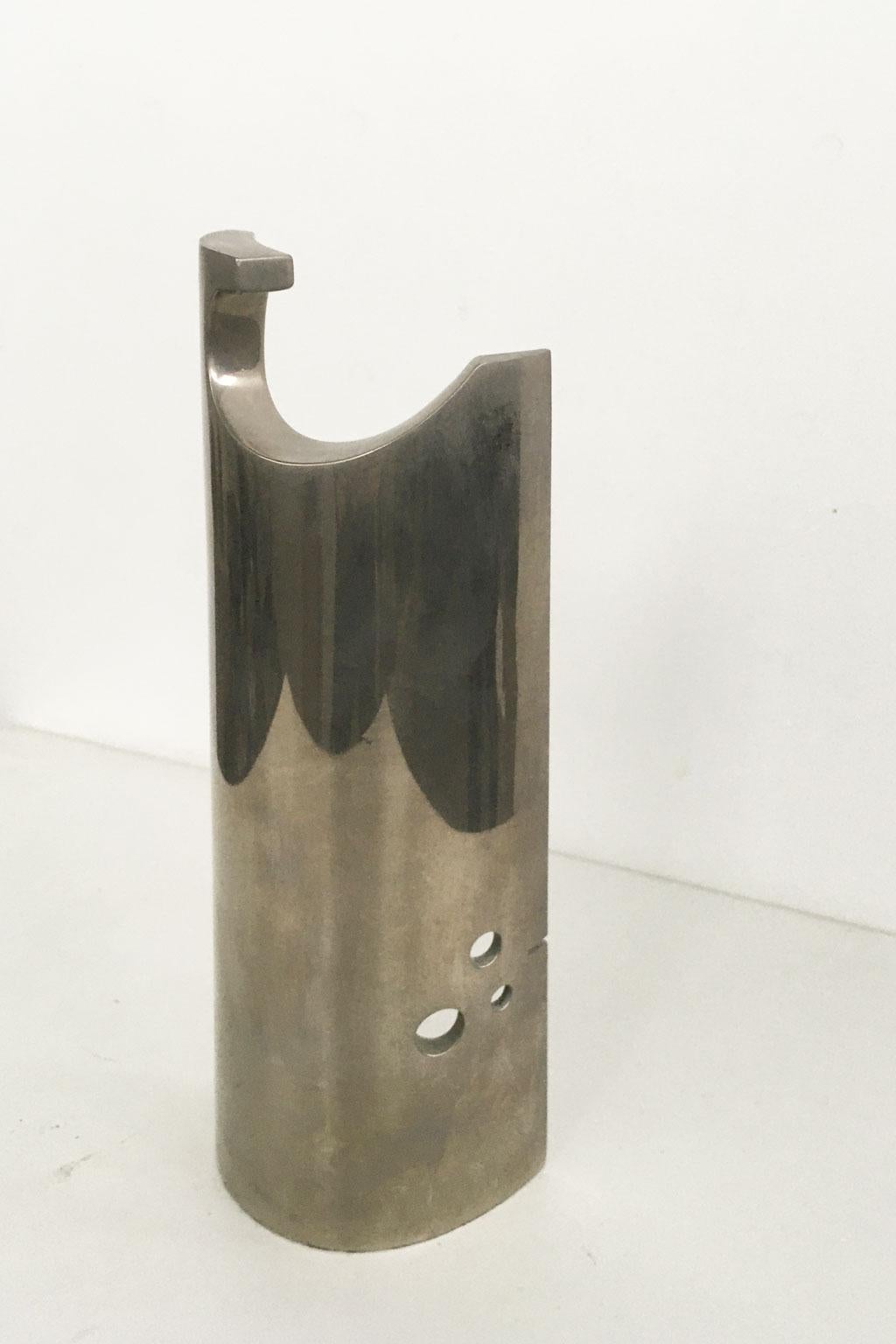 Italian 1980 Italy Bronze Nickel Plated Abstract Sculpture by Edmondo Cirillo Stele For Sale