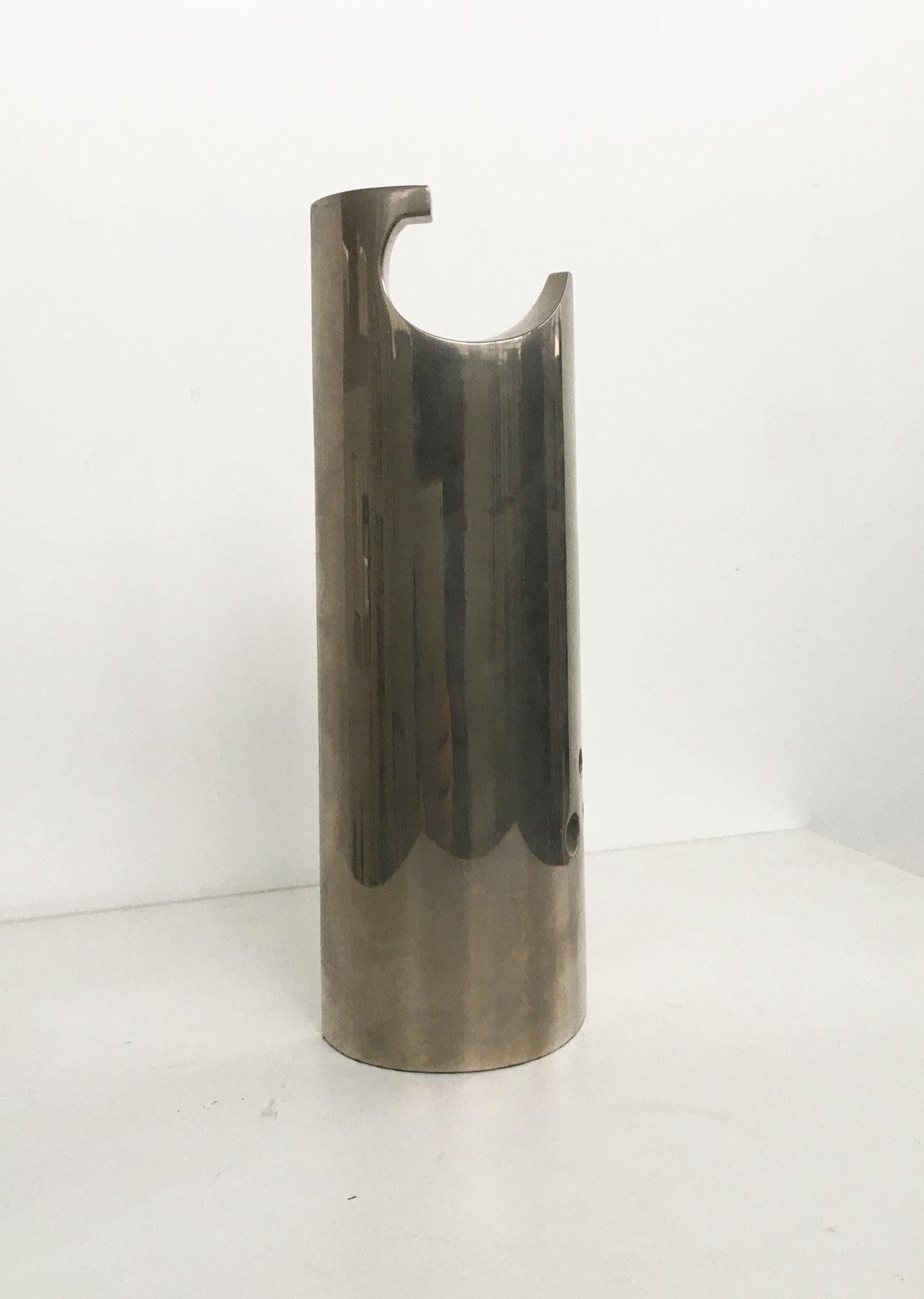 1980 Italy Bronze Nickel Plated Abstract Sculpture by Edmondo Cirillo Stele For Sale 1