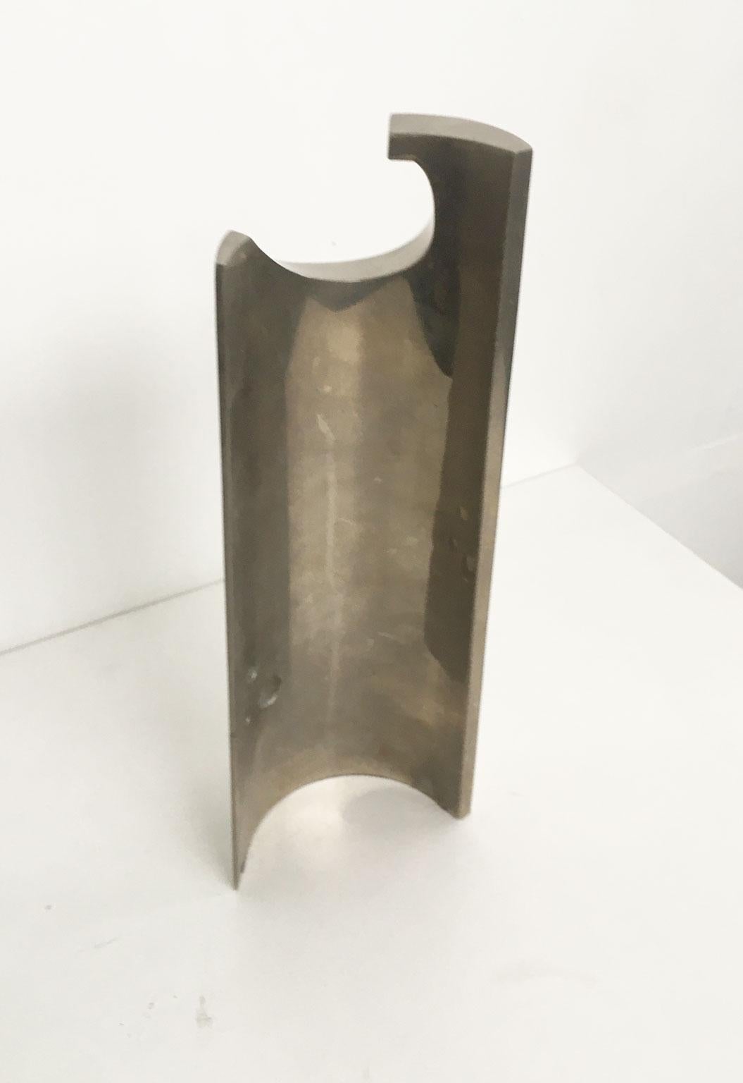 1980 Italy Bronze Nickel Plated Abstract Sculpture by Edmondo Cirillo Stele For Sale 3