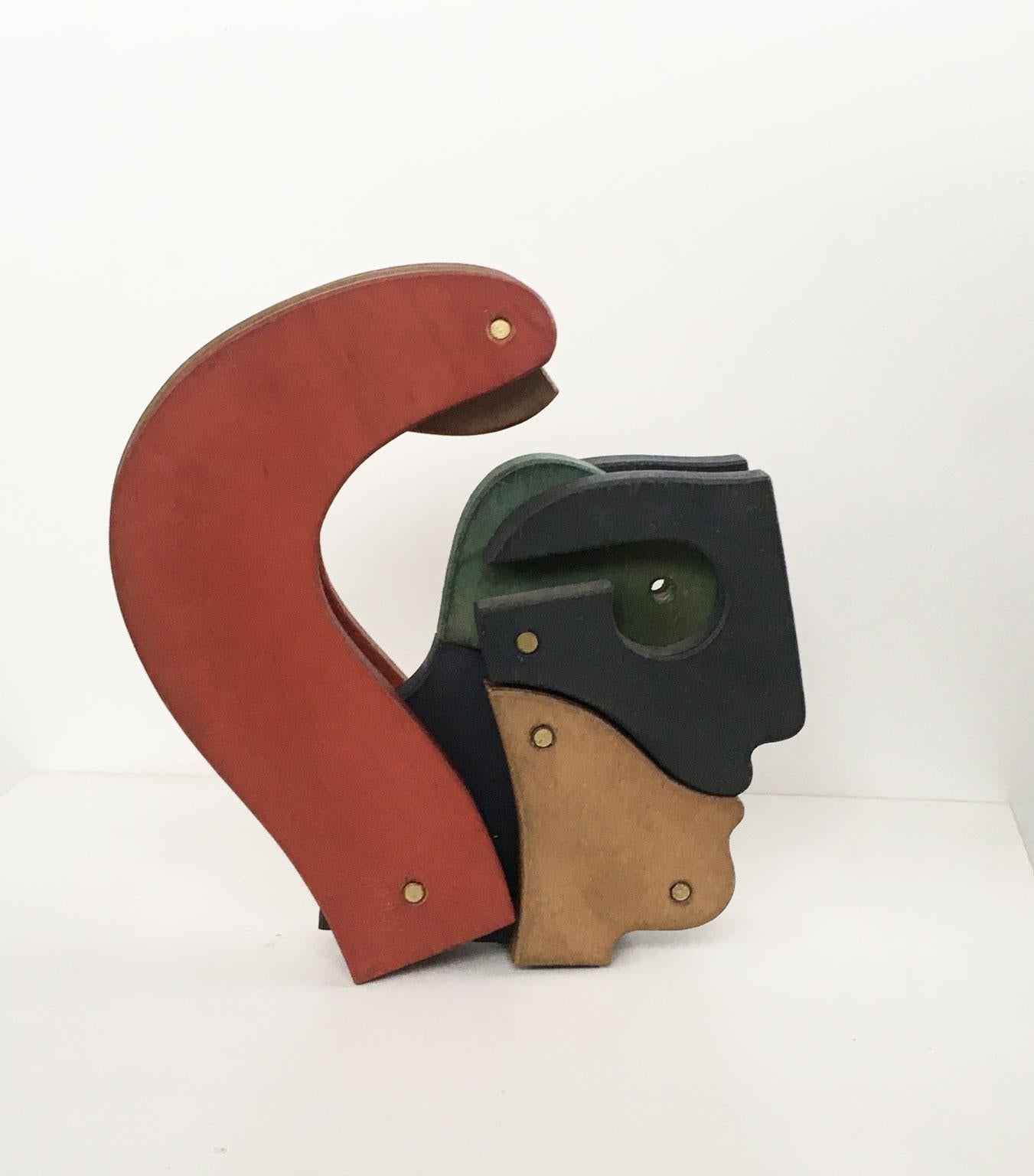1980 Italy Kinetic Wooden Abstract  Sculpture by Bruno Chersicla For Sale 5