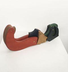 1980 Italy Kinetic Wooden Abstract  Sculpture by Bruno Chersicla