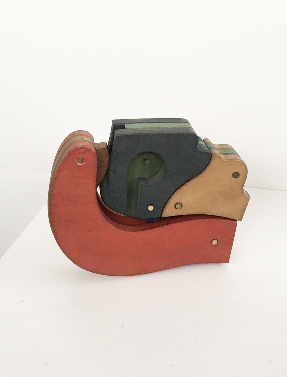 Italiano 1980 Italia Astratto cinetico in legno  Scultura di Bruno Chersicla in vendita
