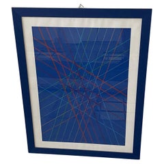 1980 Italy Multiple Print on Paper by Paolo Minoli with Frame