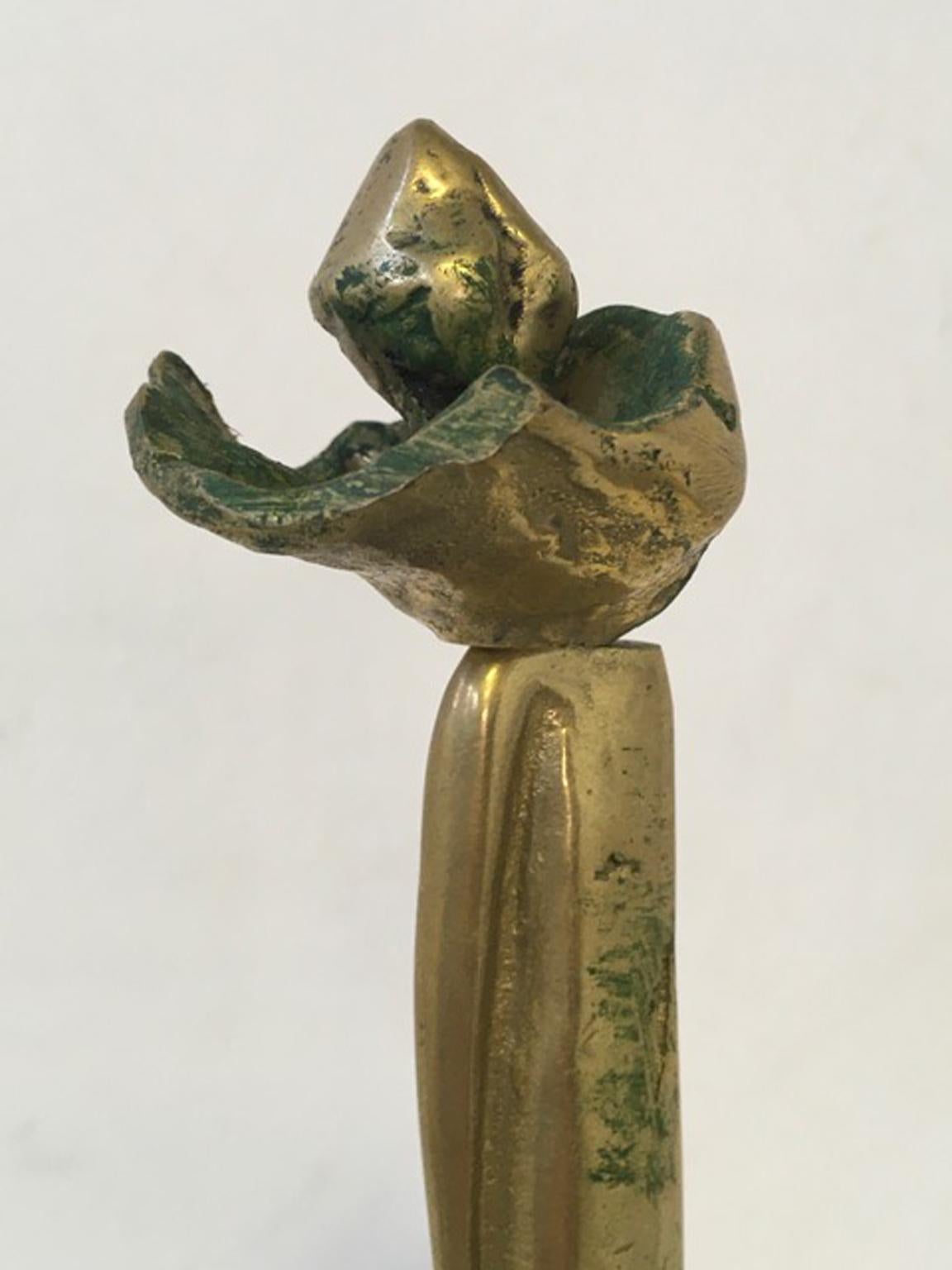 1980 Italy Post Modern Abstract Figurative Bronze Sculpture by Marisa Ruberti For Sale 6