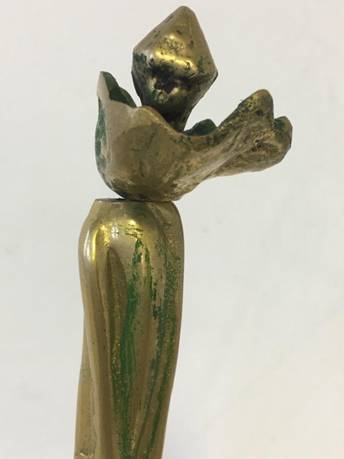 1980 Italy Post Modern Abstract Figurative Bronze Sculpture by Marisa Ruberti For Sale 9