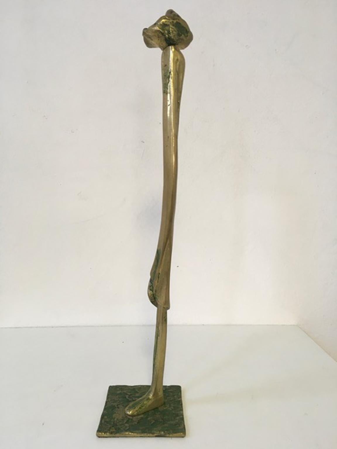 Post-Modern 1980 Italy Post Modern Abstract Figurative Bronze Sculpture by Marisa Ruberti For Sale