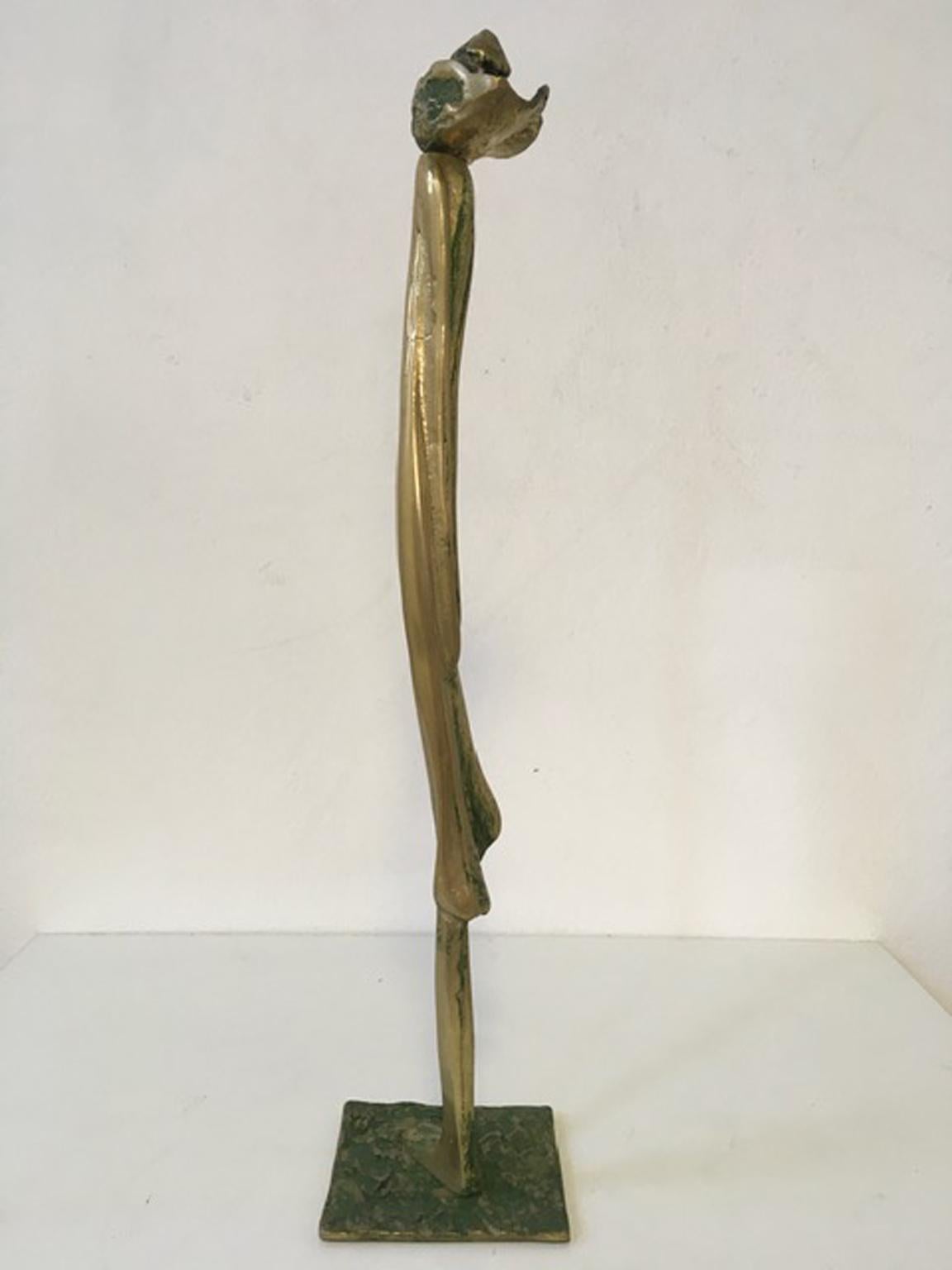 20th Century 1980 Italy Post Modern Abstract Figurative Bronze Sculpture by Marisa Ruberti For Sale