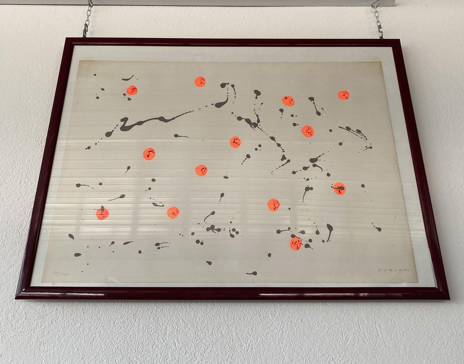 Minimaliste 1980 Italie post-moderne Abstract Multiple Print on Paper by Giulio Turcato en vente