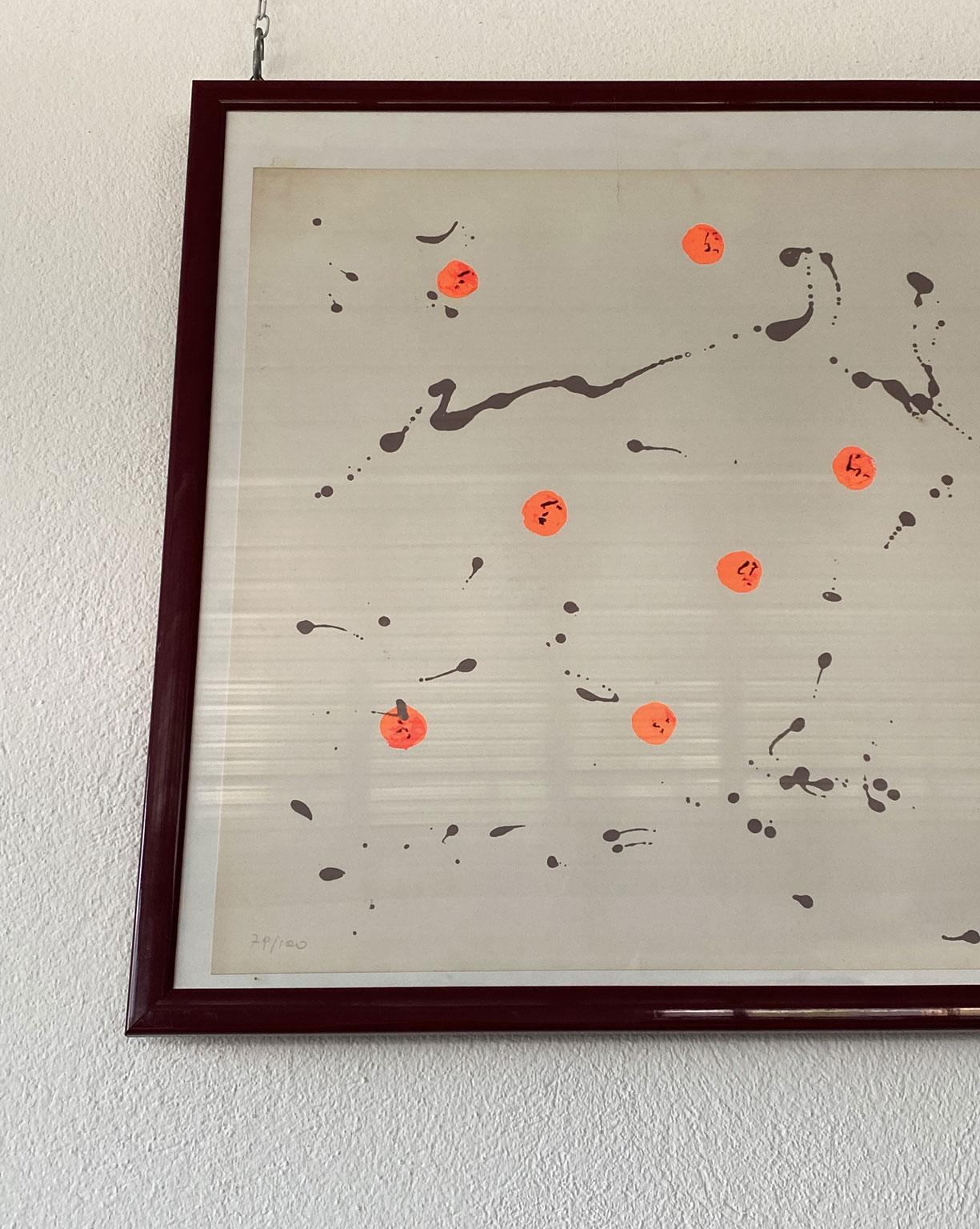 italien 1980 Italie post-moderne Abstract Multiple Print on Paper by Giulio Turcato en vente