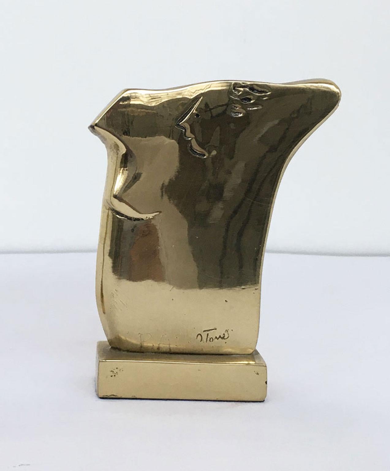 Italian 1980 Italy Post-Modern Bronze Abstract Sculpture Ottorino Tonelli Eva For Sale