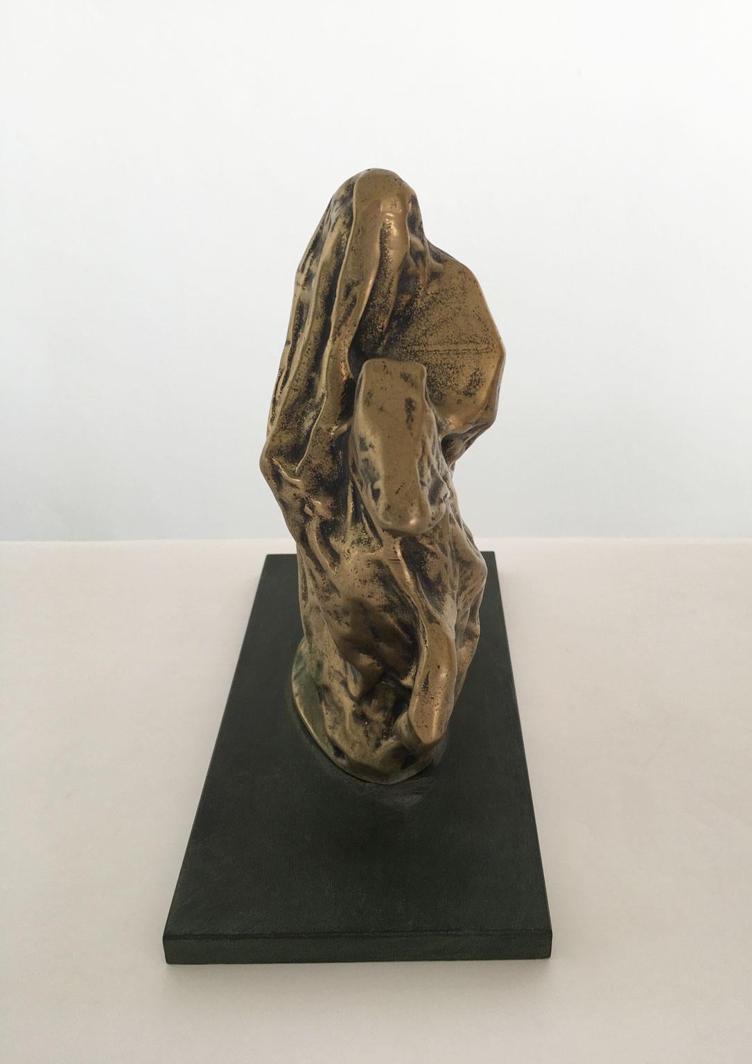 Italian 1980 Italy Post-Modern Cristina Roncati Bronze Abstract Sculpture Cavaliere For Sale