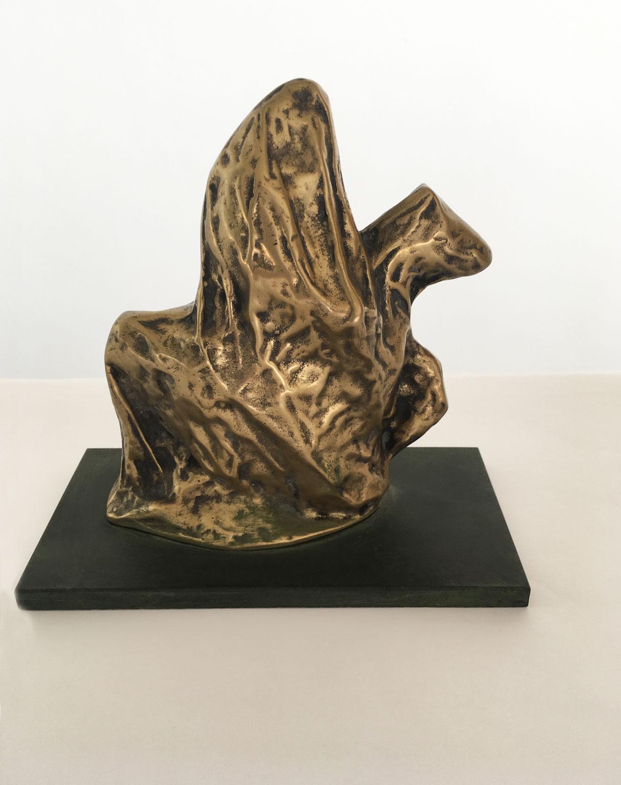 20th Century 1980 Italy Post-Modern Cristina Roncati Bronze Abstract Sculpture Cavaliere For Sale