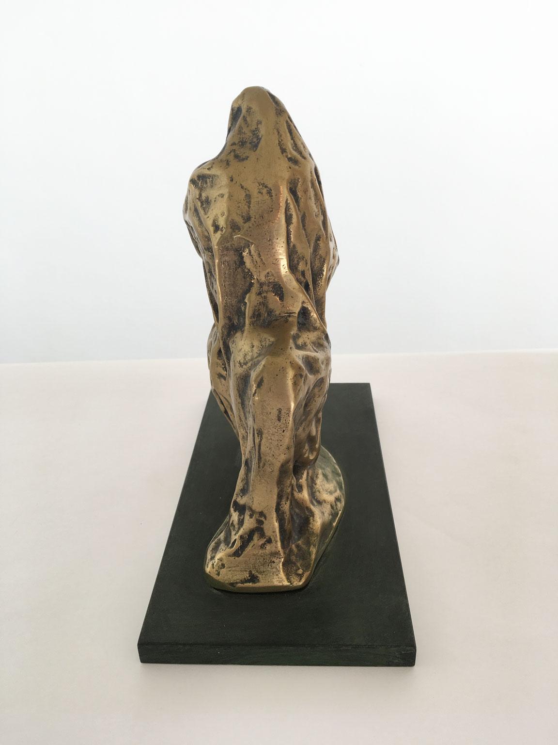 1980 Italy Post-Modern Cristina Roncati Bronze Abstract Sculpture Cavaliere For Sale 2