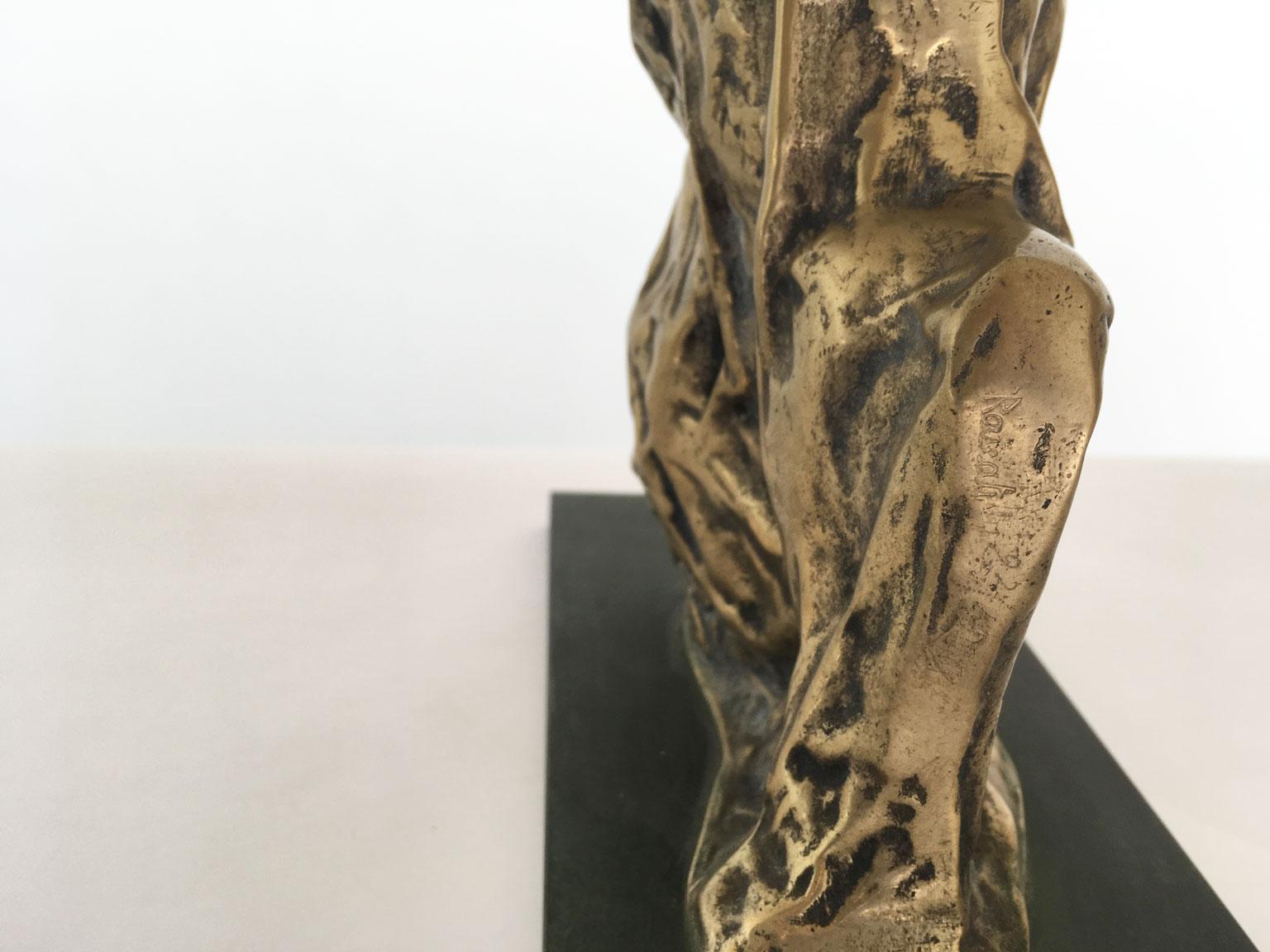 1980 Italy Post-Modern Cristina Roncati Bronze Abstract Sculpture Cavaliere For Sale 3