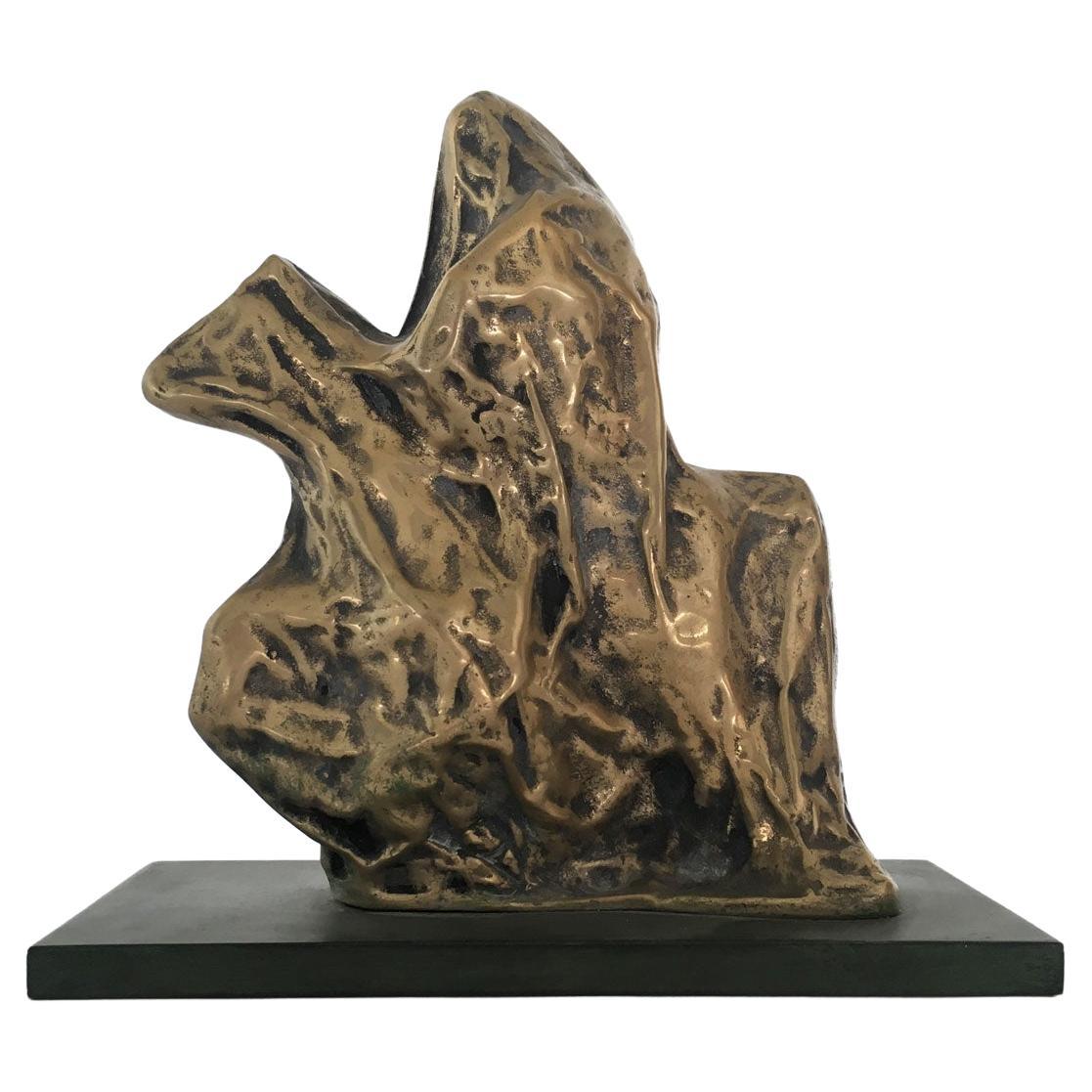 1980 Italy Post-Modern Cristina Roncati Bronze Abstract Sculpture Cavaliere For Sale