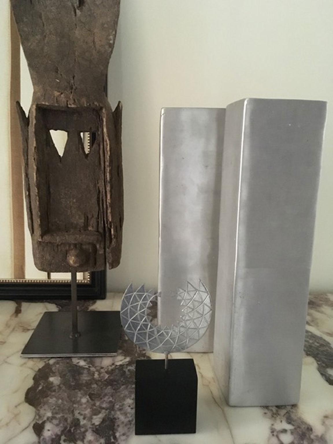 1986 Italy Post-Modern Mirella Forlivesi Abstract Pewter Sculpture For Sale 14