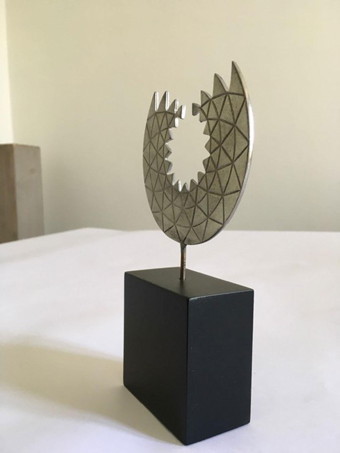 Italian 1986 Italy Post-Modern Mirella Forlivesi Abstract Pewter Sculpture For Sale