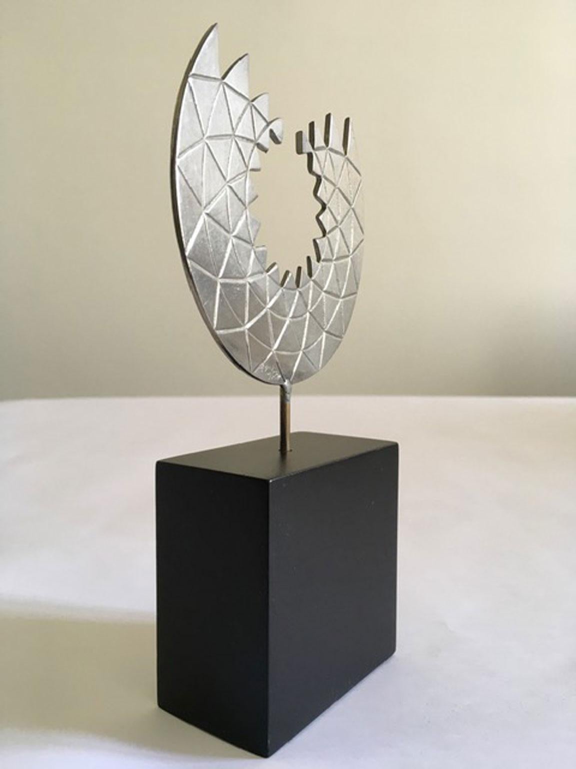 1986 Italy Post-Modern Mirella Forlivesi Abstract Pewter Sculpture For Sale 1