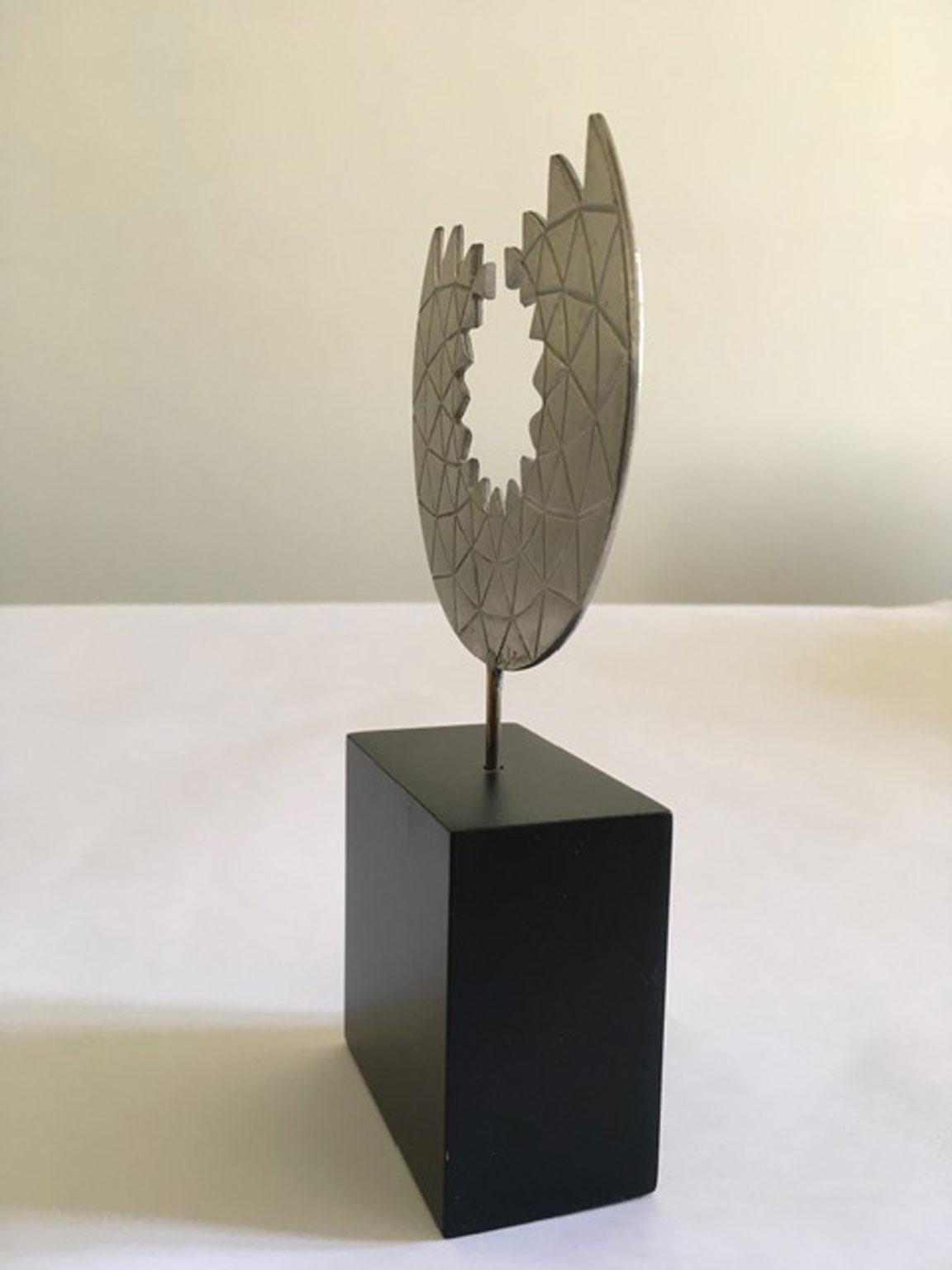 1986 Italy Post-Modern Mirella Forlivesi Abstract Pewter Sculpture For Sale 3