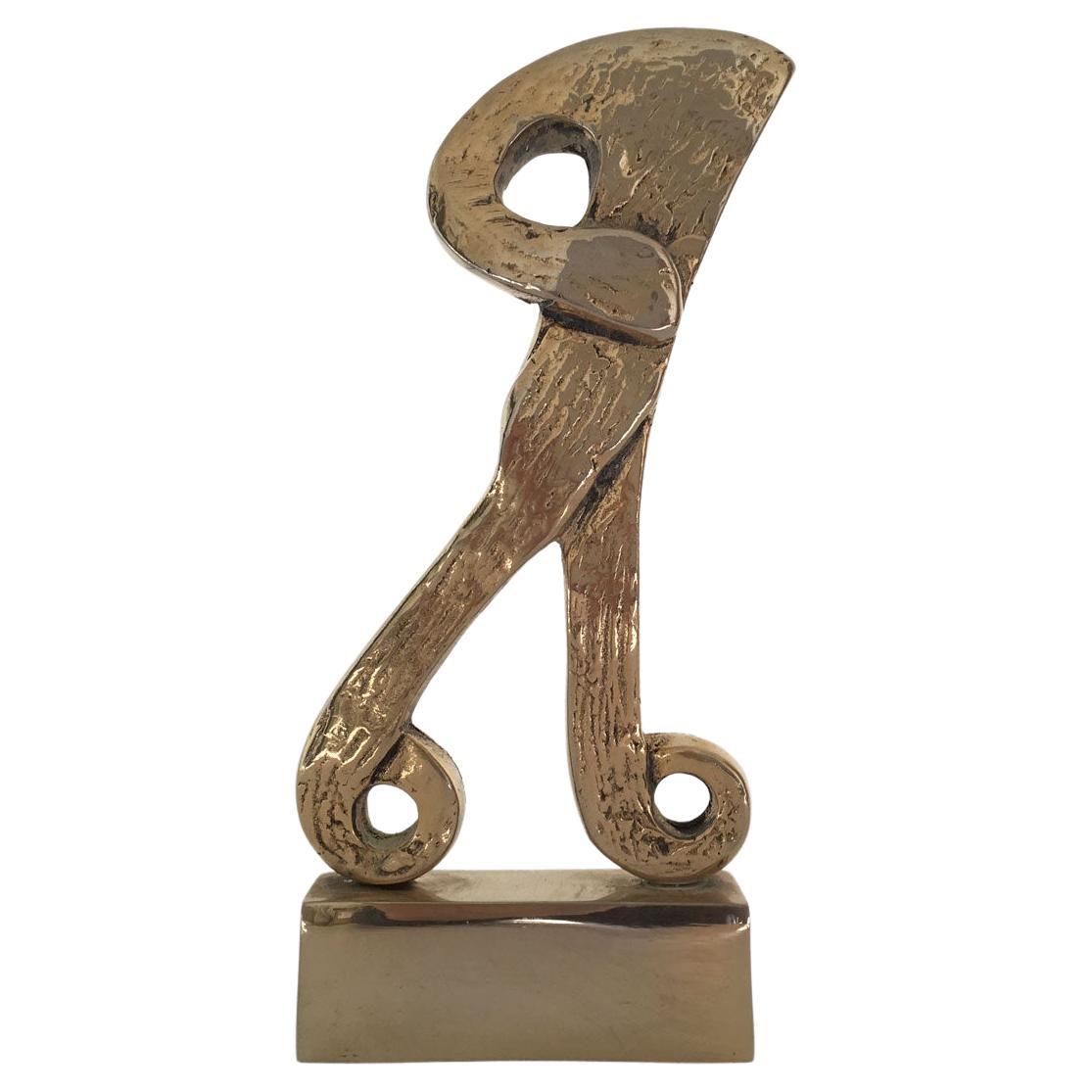 1980, Italy Post-Modern Rodica Tanasescu Bronze Abstract Sculpture Maratoneta For Sale