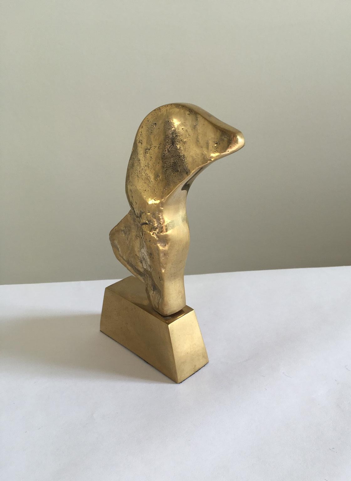 1980 Italy Post-Modern Rodica Tanasescu Bronze Abstract Sculpture Muse For Sale 5