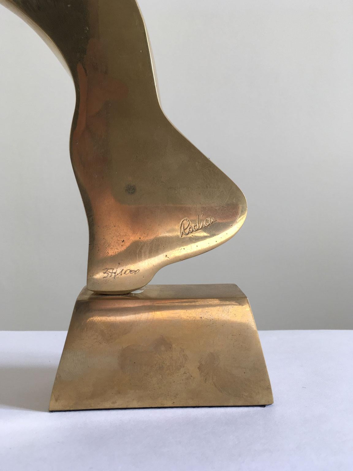 1980 Italy Post-Modern Rodica Tanasescu Bronze Abstract Sculpture Muse For Sale 2