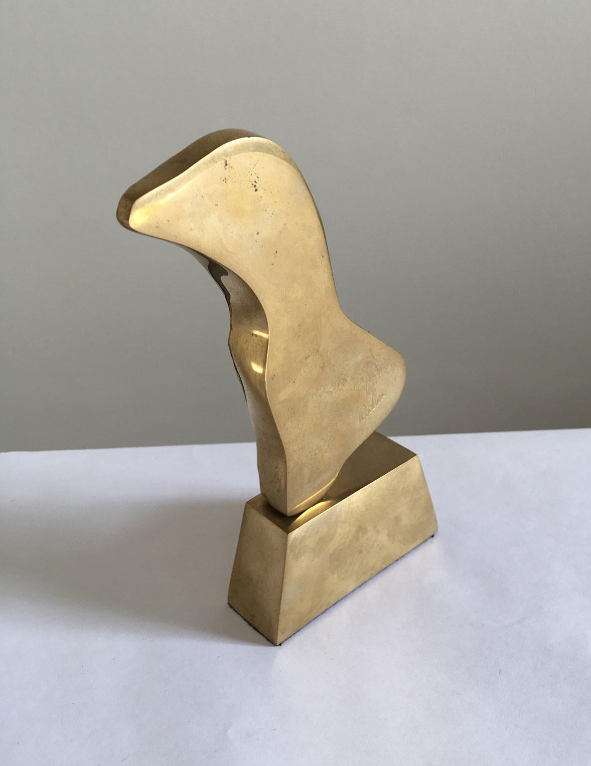 1980 Italy Post-Modern Rodica Tanasescu Bronze Abstract Sculpture Muse For Sale 3