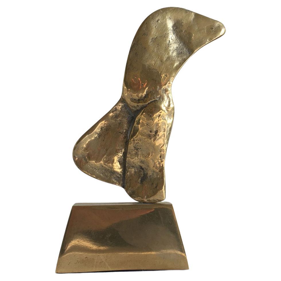1980 Italy Post-Modern Rodica Tanasescu Bronze Abstract Sculpture Muse For Sale