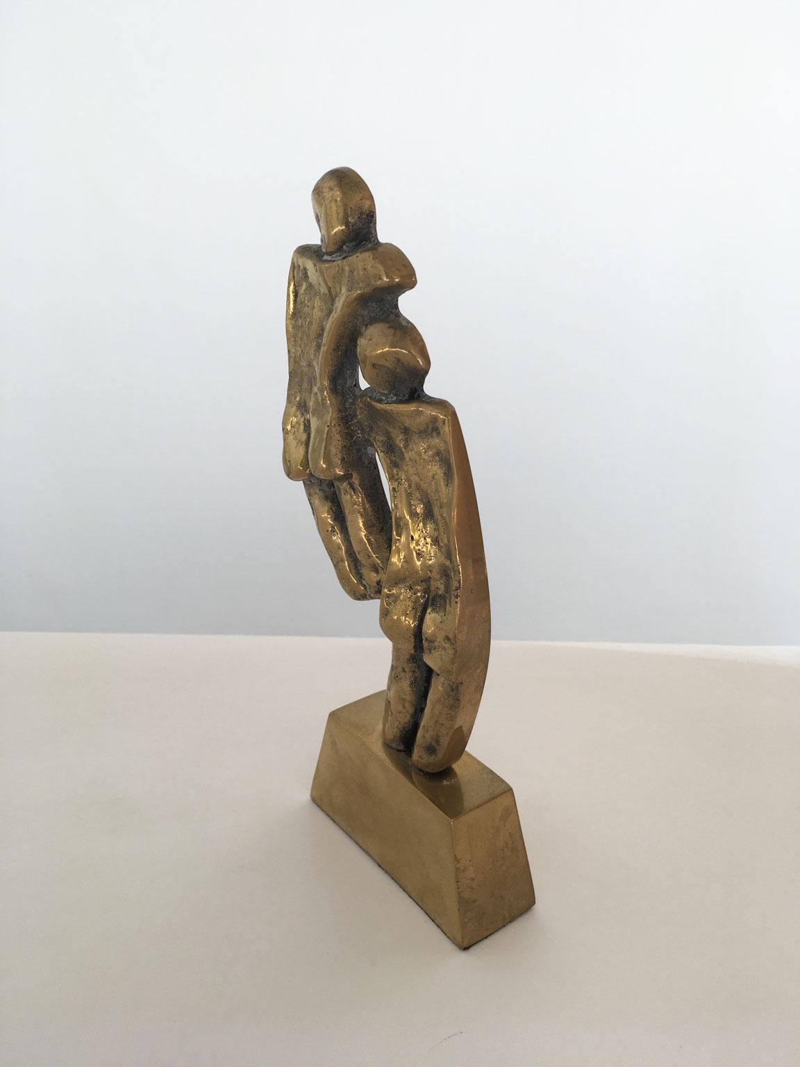 1980 Italy Post-Modern Rodica Tanasescu Bronze Abstract Sculpture Title Incontro For Sale 4