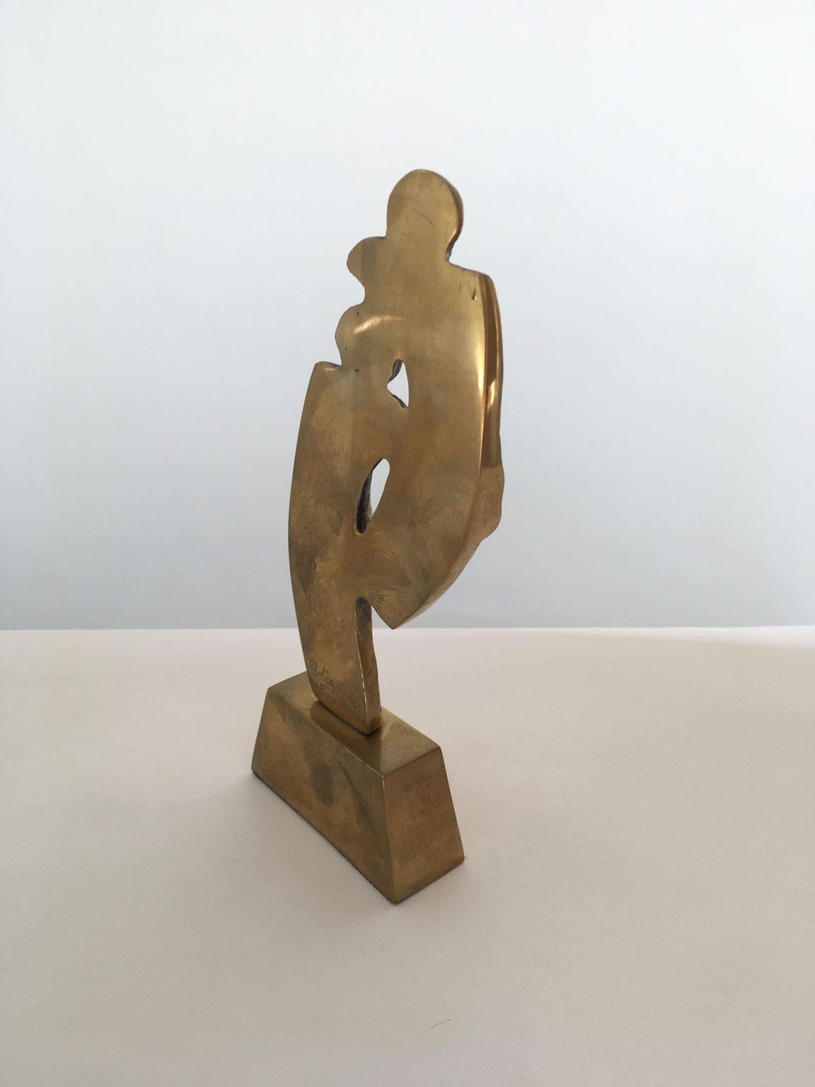 1980 Italy Post-Modern Rodica Tanasescu Bronze Abstract Sculpture Title Incontro In Good Condition For Sale In Brescia, IT
