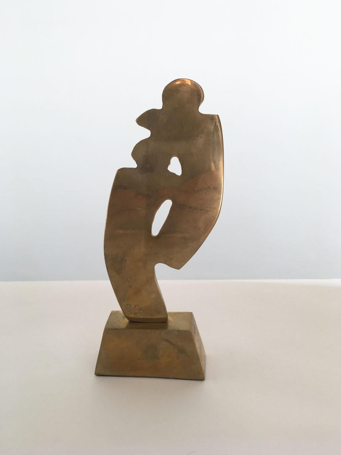 20th Century 1980 Italy Post-Modern Rodica Tanasescu Bronze Abstract Sculpture Title Incontro For Sale
