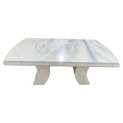 Used 1980, Karl Springer Style White Faux Marble Lacquer Dining Table
