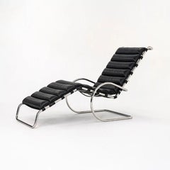 1980 Knoll Mies van der Rohe Model 242 MR Adjustable Lounge Chair in Leather
