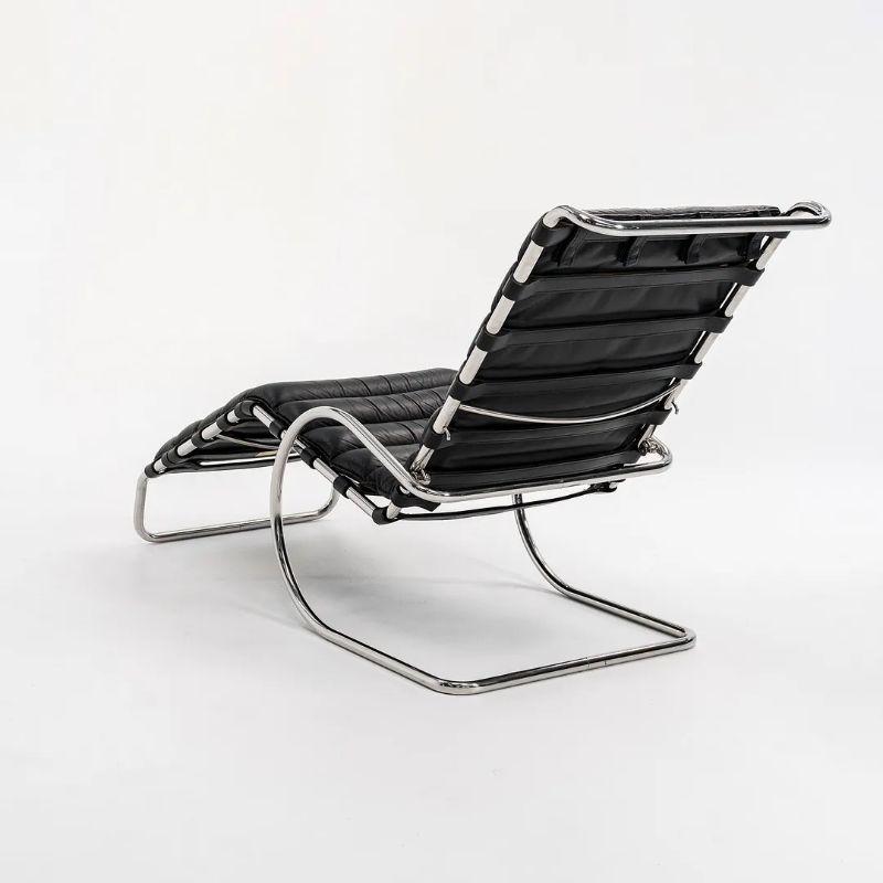 1980 Knoll Mies van der Rohe Model 242 MR Adjustable Lounge Chair in Leather In Good Condition For Sale In Philadelphia, PA
