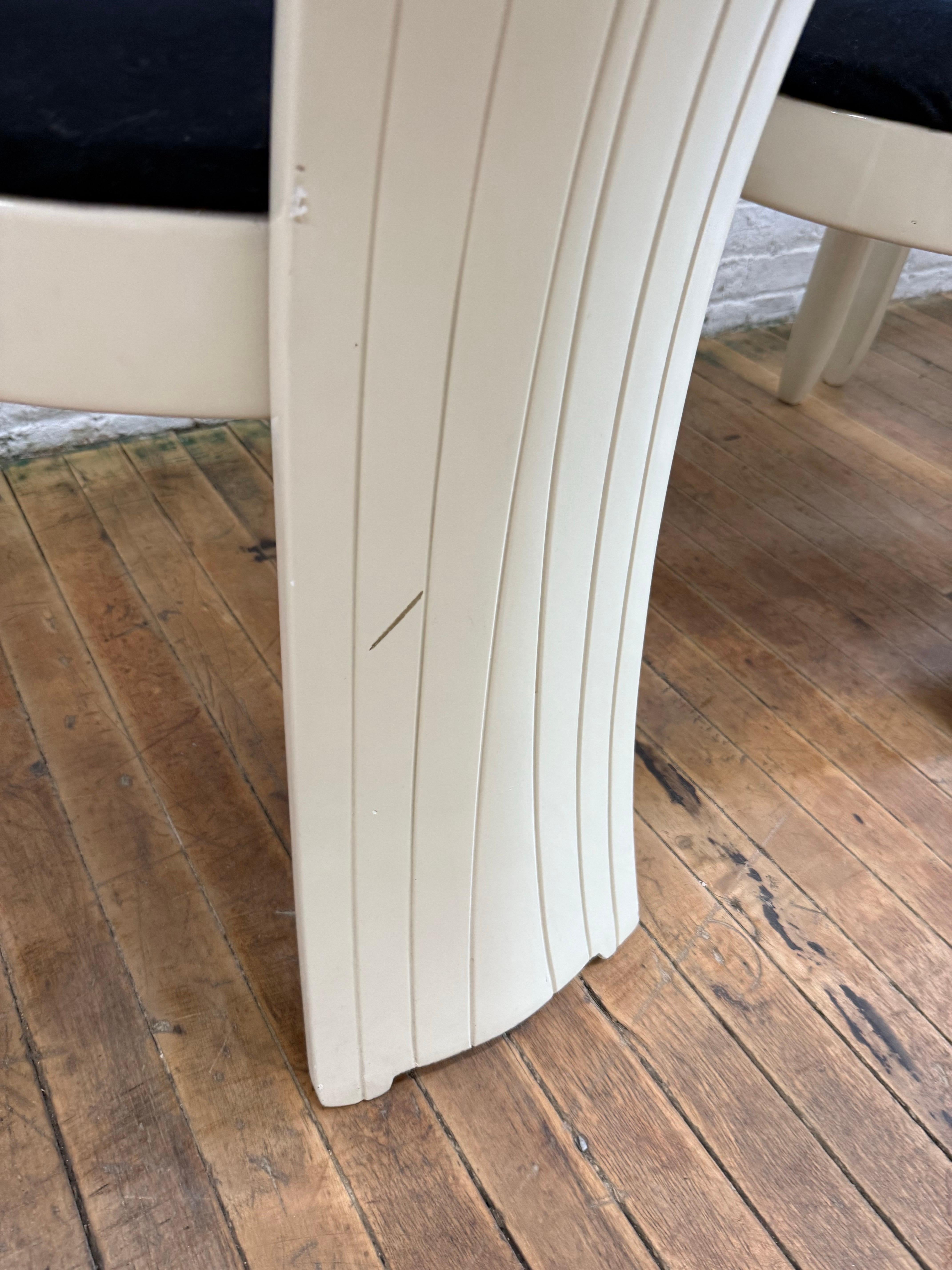 1980 Lacquer Dolphin Tails Dining Chairs - A Set of 8 For Sale 1