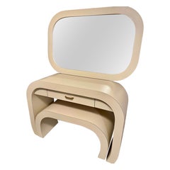 1980 Laminate Pink Waterfall Vanity Set