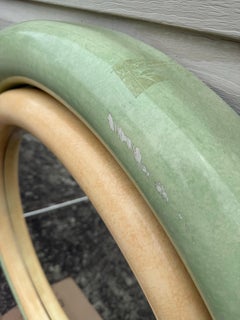 1980 Large Lacquer Mint Green two tones mirror in the style Karl Springer