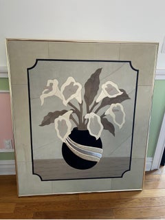 1980 Large Lily Wall Art made of Leather