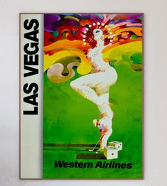 1980 Las Vegas - Western Air Lines Original Vintage Poster