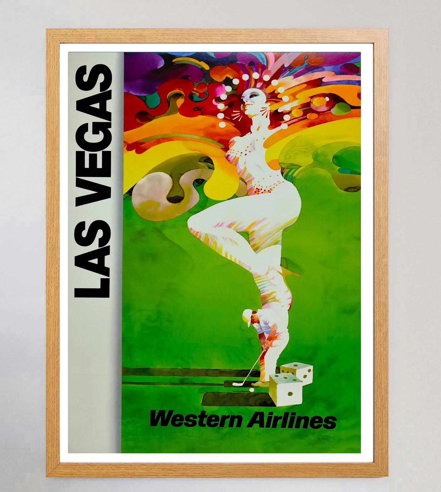 American 1980 Las Vegas - Western Air Lines Original Vintage Poster For Sale